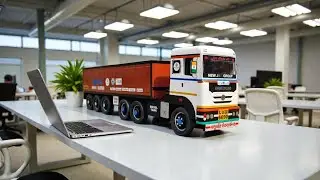 Ashok Layland Truck Miniature Making || Avtr 5525 || Dlt Trailer Truck Miniature Model Review 