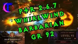 Diablo III PTR 2.6.7 - Barbarian Whirlwind changes (GR 92) + Season 19 buff