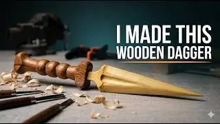 DIY Woodturning a Wooden Dagger | Hand-Carved Ceremonial Whittling Knife