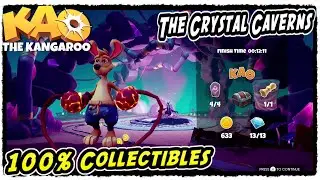 Kao The Kangaroo The Crystal Caverns All Collectibles (Runes, Crystals, Scrolls, KAO, Chests)