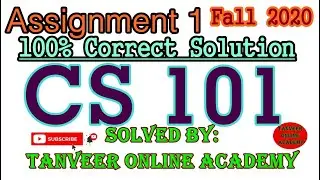 CS101 Assignment 1 solution fall 2020 || CS 101