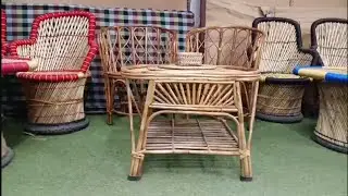 Cane Back Mudda Chair With Cane Table Is Available At Wholesale Price In Delhi Ncr 
