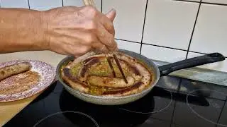 Einfach Leckere Grobe Bratwurst + Erbsen #food #cooking 
