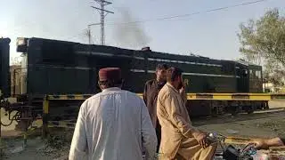 129 Up Thal Express passing from Mianwali underpass in a Sunny weather