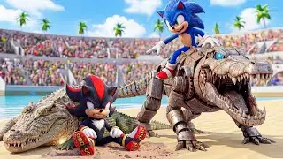 🐊🔥 A HORRIFYING BATTLE! Sonic vs. Shadow vs. a Giant Crocodile