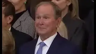 The TRUTH about George W. Bush's funny smile at Donald Trump's Inauguration | Viral Smirk Meme #fart