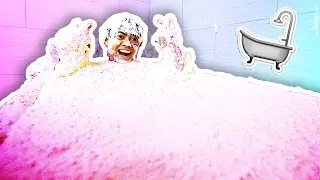 FLUFFY FLOAM SLIME BATH CHALLENGE!
