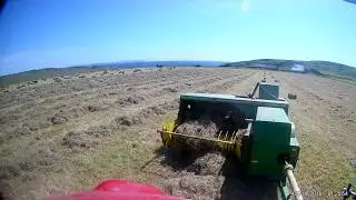 square Baling a heavy crop of hay 2018 Scotland