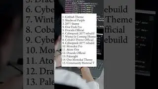 Top 15 Vs code themes Subscribe for more 