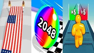 Flag Painters VS Ball Run 2048 VS Tall Man Run - Android iOS Gameplay