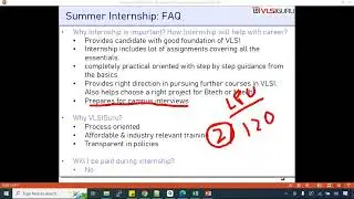 VLSI and Embedded systems summer internship