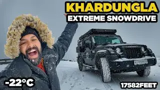 Khardung La Turns DEADLY in -22&deg;C Snow! Extreme Snow Drive