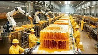 Inside A Giant Honey Bee Factory:  Engineering the Perfect Premium Honeycomb Jar (full process).
