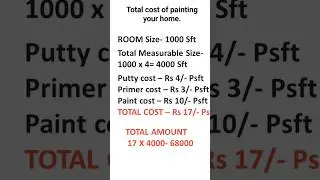 Total cost of painting your Home | 1000 sft house paint expenses | InteriologyM #homeinterior