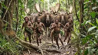Life of the Korowai Tribe | Hunting a Moose in the Jungle