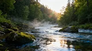 Misty Forest River for Deep Sleep | StreamHaven 4K