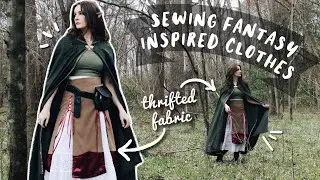 Making ✨whimsical✨fantasy clothes | sewing a cape & overskirt | renaissance fair costume