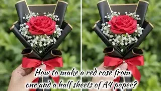 How to make a red rose from one and a half sheets of A4 paper | Easy & aesthetic paper rose | DIY 🥀