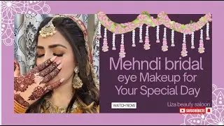 How to Mehndi Bridal Eye Makeup😍Full Tutorial✨️by Liza Beauty Salon  #beautysalon #bridal #eyemakeup