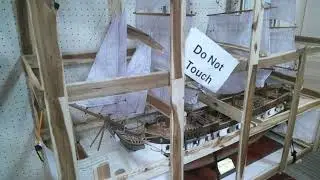 Hand built model ships
