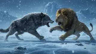 Dire Wolf vs Cave Lion &ndash; Ice Age Predator Battle 4K | Cinematic Wildlife Documentary