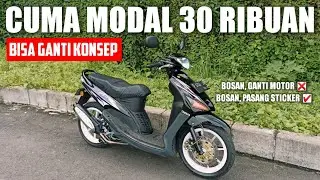 Ganti Konsep Mio Sporty Modal 30ribuan | Pasang Striping Motor