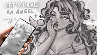 Drawing a cute ANGEL girl ✦ process video and chat