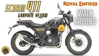 Royal Enfield SCRAM 411 Graphite Yellow walk-around video #HsrUnwind