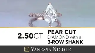 Pear Cut Micro Pav&eacute; Diamond Ring -  Rose Gold Micro Pav&eacute; Engagement Ring for Lora
