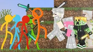 Animation vs. Minecraft fan animation -Defend the Village 0