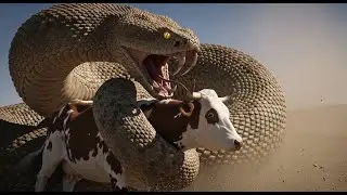 SHOCKING ANIMAL BATTLE: Giant Snake Ambushes Cow, Monkeys Launch Daring Rescue!