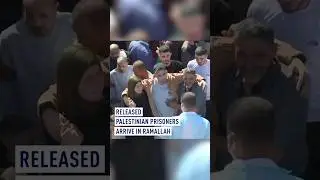 Released Palestinian prisoners arrive in Ramallah