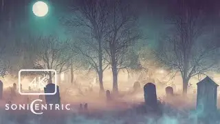 Spooky Cemetery With Ambient Rain | 4K Creepy Classroom Visual | Produced by SoniCentric