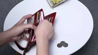 Small Wallet Genuine Leather  Blocking Bifold Zipper Pocket Card Holder