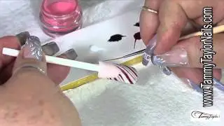 ♡ Tammy Taylor Sugar Coated Candy Cane Nail Design