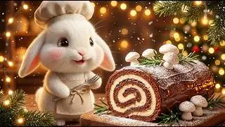 Cute Rabbit Mello's Christmas Baking 🪵🍫 Bûche de Noël (No Talking) | 부쉬드노엘
