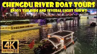 Chengdu River Boat Tours【4K】#lightshow #nightlife