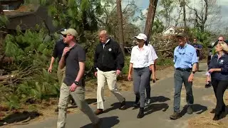 President Trump tours Hurricane Michael damage