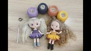 #42. Crochet Dress For Doll - Hướng Dẫn Móc Đầm  Cho Búp Bê