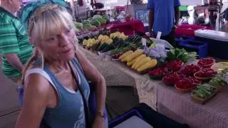 At the Dallas Farmers Market looking for organic foods!