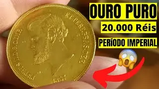 MOEDA DE OURO! MOEDA DE OURO DO BRASIL IMP&Eacute;RIO, VALOR DE 20.000 R&Eacute;IS. MOEDA DE OURO DE 20 MIL R&Eacute;IS