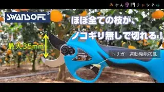 果樹の剪定を素早く、楽に、ノコギリのいらない電動剪定バサミ／SWANSOFT・8608