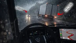 Realistic Scania 730S V8 Driving in Heavy Rain | Olbia to Calvi | ETS2