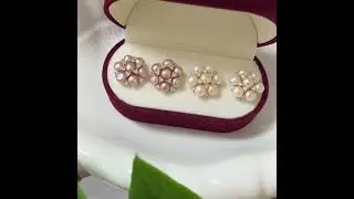 🌸 Real Pearl Flower Stud Earrings ✨#pearlflower #pearlearrings #pearljewelry #handmadejewelry