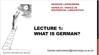 What is German? 'Topics in German Historical Linguistics' 1 (Henrike L&auml;hnemann)