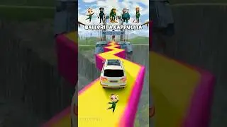 Italian Brainrot Vs. Squid Game Car Jump Challenge 🦈☕ #italianbrainrot #squidgame