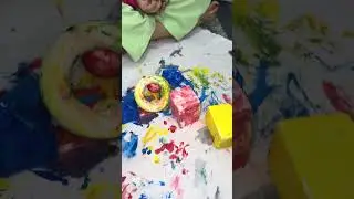Arshia Painting Shapes 🎨 | Fun Learning Shapes | Viral Shorts #shorts #youtubeshorts