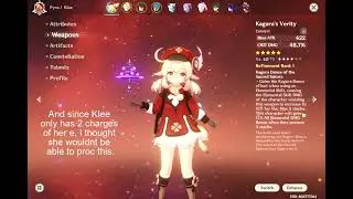 Klee can use Kagura's Verity passive