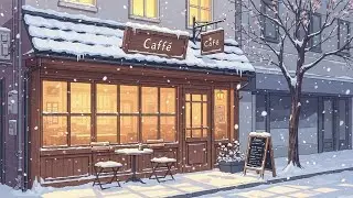 Cozy Winter Coffee Shop ❄️ Snowy Cafe Scene | Chill Lofi to Relax & Study
