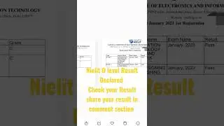 Nielit O level result 2023 Declare